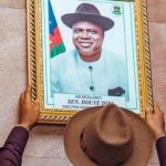 Senator Dickson congratulates Diri on first year in office