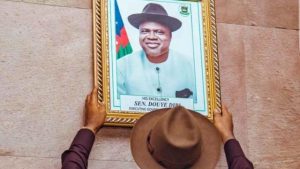 Senator Dickson congratulates Diri on first year in office
