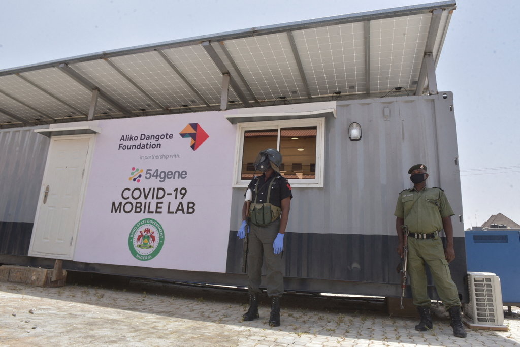 A mobile testing laboratory in Kano this month. Test results in Kano can take two weeks to come through. Credit…Sipa, via Associated Press