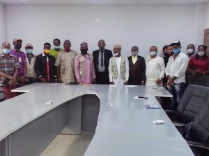 The Permanent Secretary, Ministry of Wealth Creation, Cooperative and Employment, Mr Edionwe Joel, flanked by the Executive members of FACAN during a courtesy call in Benin City