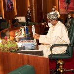 President Muhammadu Buhari at FEC meeting, Wednesday, Feb 3, 2021 (Photo credit: Sunday Aghaeze)