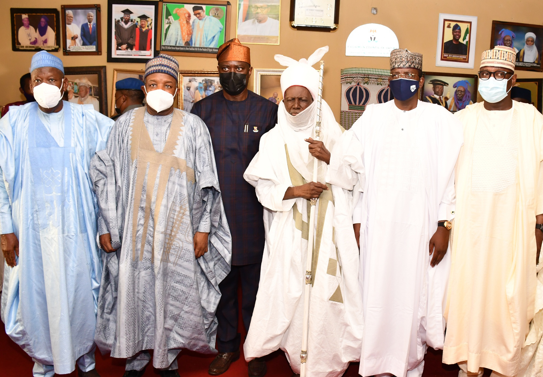 Kano Governor Abdullahi Ganduje (far left)