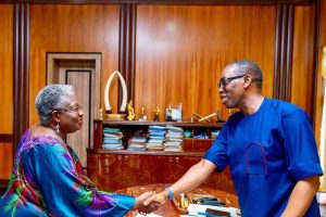 Okonjo-Iweala (L), Okowa (R)