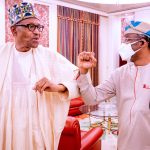 President Muhammadu Buhari (L), Speaker Femi Gbajabiamila (R)