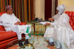 President Muhammadu Buhari with Ohinoyi of Ebiraland Alhaji Ado Ibrahim
