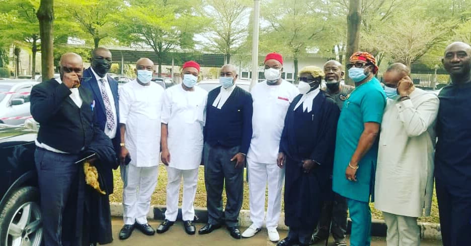 Senator Orji Uzor Kalu (4th from left)