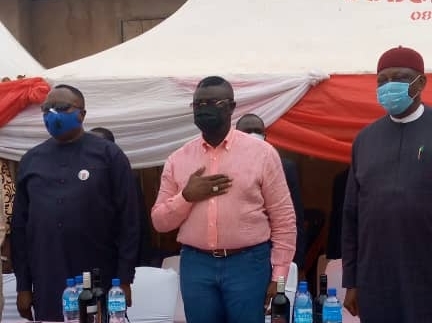 The Minister middle during the visit