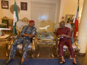 Senator Orji Uzor Kalu (L), Governor Nyesom Wike (R)