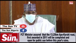 FCT Minister assures speedy completion of 13.25km Apo-Karshi road