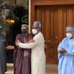 L-R: Rivers Governor Nyesom Wike, Bauchi Governor Bala Mohammed, Benue Governor Samuel Ortom, Adamawa Governor Ahmadu Fintiri
