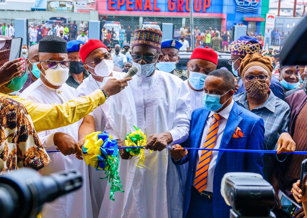 The 13-storey NDDC twin complex was unveiled on behalf of the President Muhammadu Buhari by Yobe State Governor Mai Mala Buni on Thursday, March 11, 2021