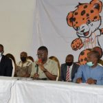 Edo Deputy Governor Philip Shaibu (centre)
