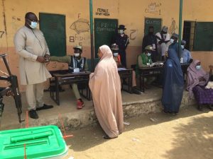 Moderate turnout at PU 015 Kafin Hausa Kudu Primary School, Saturday, March 6, 2021