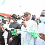 Former Deputy Speaker, Federal House of Representatives, Rt Hon Austin Opara, commissioning the project