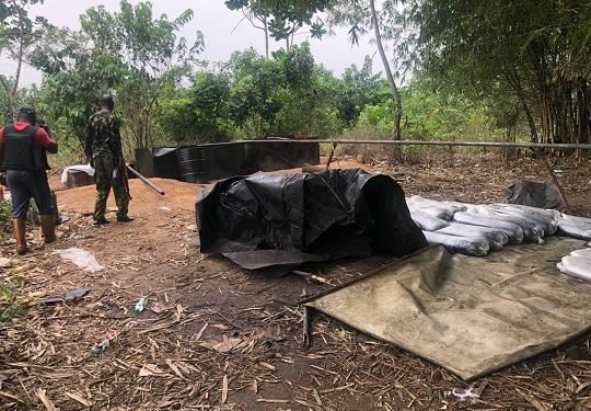 Soldiers destroy illegal refinery in Abia