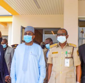 NDLEA Chairman/Chief Executive Brig-Gen Mohamed Buba Marwa (L), NIS Comptroller-General Muhammed Babandede (R)