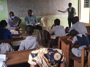 Dr Abrak engaging students of Calvary School, Kaduna, on prevention and management of tuberculosis and COVID-19