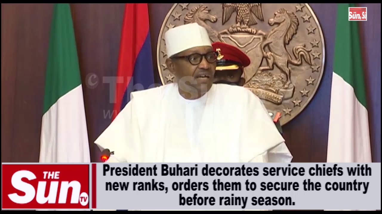 Buhari decorates Service Chiefs with new ranks [VIDEO]