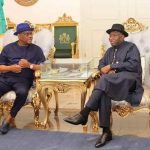 Rivers Governor Nyesom Wike (L), Ex-President Goodluck Jonathan