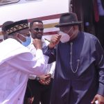 Bauchi Governor Bala Mohammed (L), Ex-President Goodluck Jonathan (R)