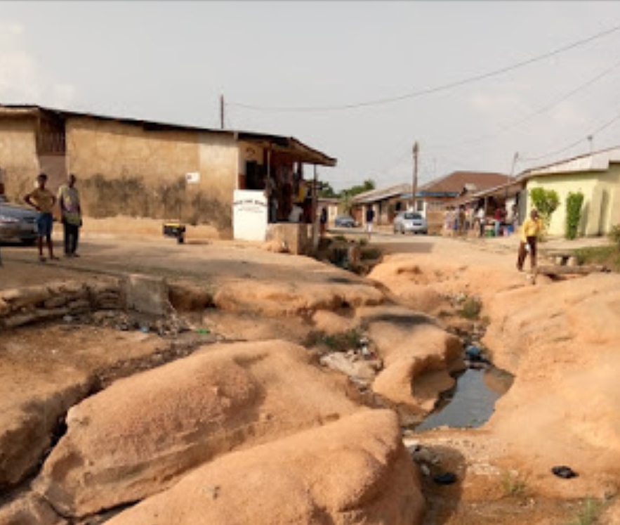 A section of Ring Road in Akim Akim community in Calabar Municipality ravaged by erosion
