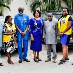 L-R: Past Council Chairperson & Project Grant Administrator of the Diabetes Project, Abiodun Adediji; Blessing Umebali, Sub- C’ttee Coordinator, Media & Publicity; Kayode Oshinuga, Member Steering C’ttee; Dr. Christine Adebajo, Project Chairperson; Lion Wesley Kafidiya, Sub- C’ttee Chairperson on Road Shows; Osarenkhoe Chima -Nwogwugwu, Member, Steering C’ttee and Grace Alfred, Steering C’ttee Secretary all at Training for Health Workers, Lions and Leos held at Presken Hotel, Maryland, Lagos, Monday