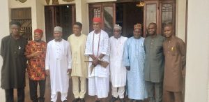Obi of Onitsha, Igwe Alfred Achebe, Vice Chancellor, UNIZIK, Prof. Charles Esimone and members of the Visitation Panel during