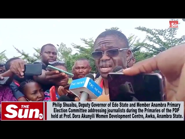 Edo Deputy Gov addressing journalists during PDP primaries in Anambra (VIDEO)