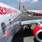 Kenya Airways planes are seen parked at the Jomo Kenyatta International Airport near Nairobi