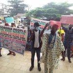 The people of Ogbonna Community protesting the activities of Fulani herdsmen in Benin City