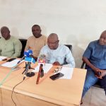 DP officials addressing press conference in Jos