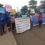 Protesters marching through the major streets of Benin City