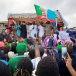 Anambra APC candidate for governor Andy Uba (centre)