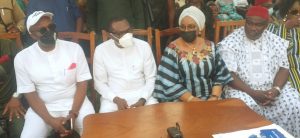 APC Deputy Gov. Emeka Okafor, Gov. Candidate Sen Andy Uba, Joy Emordi and Hon Chris Chikwelu in Onitsha yesterday