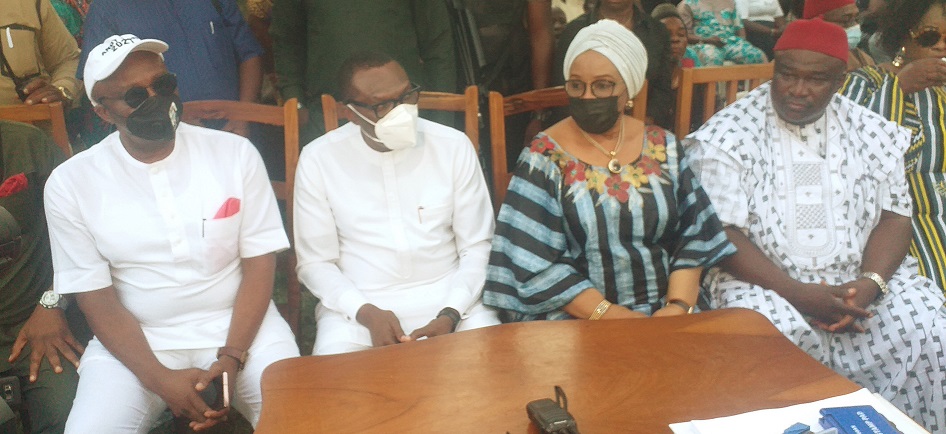 APC Deputy Gov. Emeka Okafor, Gov. Candidate Sen Andy Uba, Joy Emordi and Hon Chris Chikwelu in Onitsha yesterday