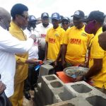 Imo State Commissioner for Budget, Economic Planning and Statistics, CC Osuala, laying foundation stone