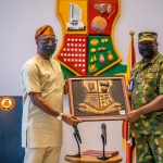 Oyo Governor Seyi Makinde receives Air Vice Marshall Charles Akpochai Ohwo, Air Officer Commanding, Logistics Command, Ikeja