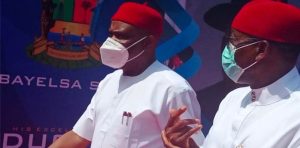 Governor-Nyesom-Wike-of-Rivers-State-and-his-Delta-State-counterpart-Ifeanyi-Okawa-at-the-government-house-Port-Harcourt-on-Monday.-Photo-Dennis-Naku.-696×343