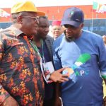 Ebonyi Governor David Umahi (L), Ebonyi APC Chairman Chief Stanley Okoro-Emegha (R)
