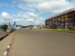 One of the busy Enugu roads deserted