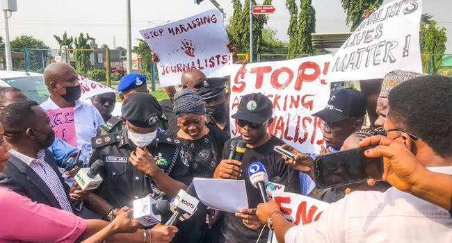 Journalists storm police headquarters over missing Vanguard reporter