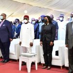 L-R: Hon Justice Mary Odili, Justice of the Supreme Court of Nigeria; NBA President Olumide A Akpata; Governor of Rivers State Nyesom Ezenwo Wike; Justice Eberechi Suzzette Nyesom-Wike and Governor of Sokoto State Rt Hon Aminu Waziri Tambuwal at the NBA 61st Annual General Conference in Port Harcourt on Monday