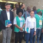 Members of the Election Situation Room with some foreign observers