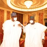 President Muhammadu Buhari (L), Senate President Ahmad Lawan (R)