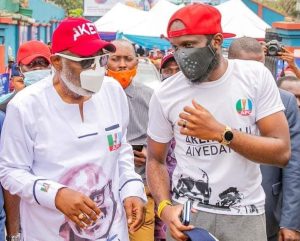 Ondo State Governor Rotimi Akeredolu and his son, Babajide Akeredolu