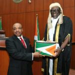 Akwa Ibom State Governor Udom Emmanuel with Speaker of the State House of Assembly Aniekan Bassey