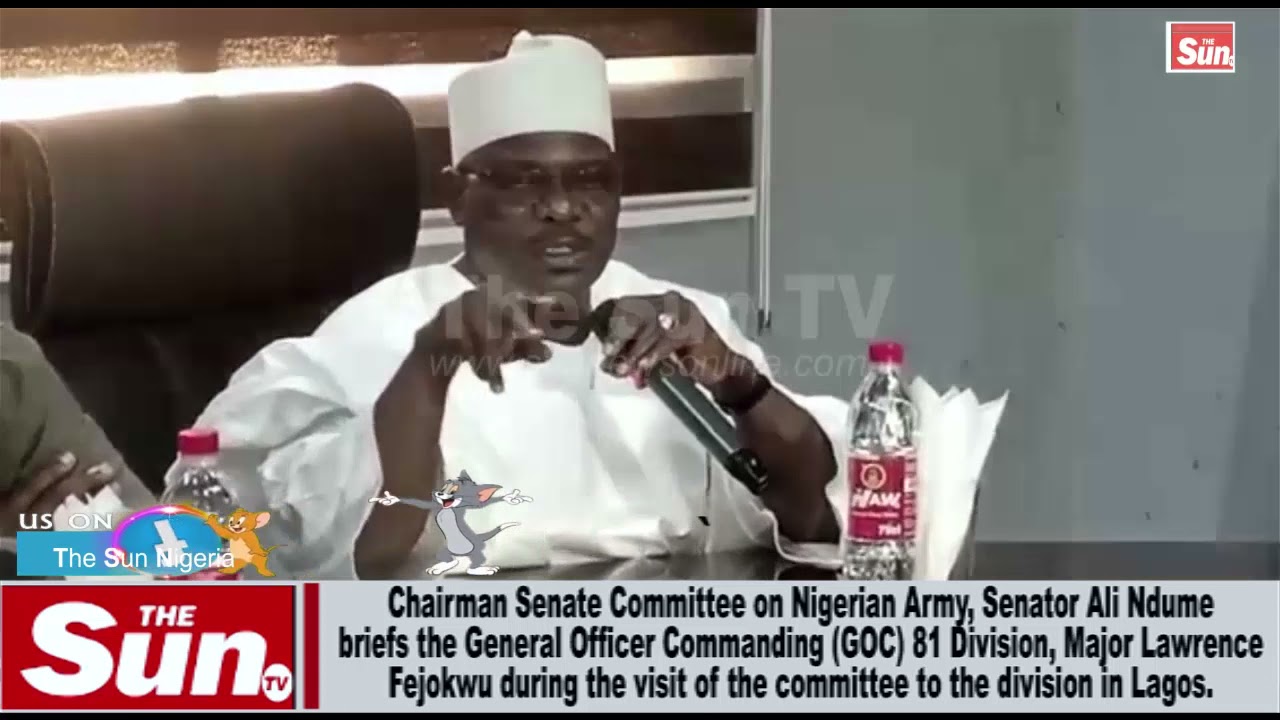 Senator Ali Ndume briefs Major General Lawrence Fejokwu during courtesy visit in Lagos (VIDEO)