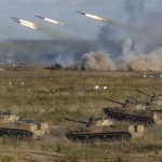 FILE – In this photo released by the Russian Defense Ministry Press Service, a view of the joint strategic exercise of the armed forces of the Russian Federation and the Republic of Belarus Zapad-2021 at the Mulino training ground in the Nizhny Novgorod region, Russia, Saturday, Sept. 11, 2021. A Russian troop buildup near Ukraine has fueled Ukrainian and Western fears of an invasion, but Moscow has denied planning such an attack. (Vadim Savitskiy/Russian Defense Ministry Press Service via AP, File)