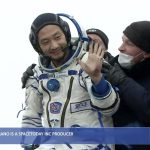 In this photo taken from video footage released by the Roscosmos Space Agency, Russian space agency rescue team help spaceflight participant Yozo Hirano to get from the capsule shortly after the landing of the Russian Soyuz MS-20 space capsule about 150 km ( 80 miles) south-east of the Kazakh town of Zhezkazgan, Kazakhstan, Monday, Dec. 20, 2021. A Japanese billionaire, his producer and a Russian cosmonaut safely returned to Earth on Monday after spending 12 days on the International Space Station. (Roscosmos Space Agency via AP)