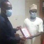 L-R: Emeka Offor receiving the award from Sabo Isiaku